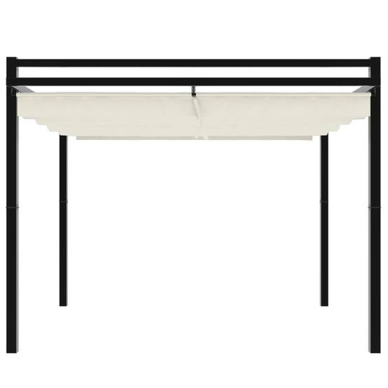 Pergola Aluminium 3x3 m Toit Rétractable Toile Imperméable pour Jardin Terrasse Crème – ComfortXL Outdoor Living - Image 4