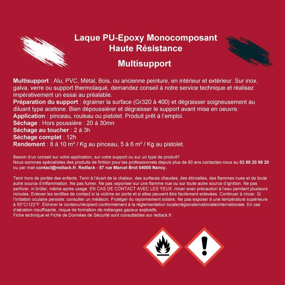 Peinture Brun rouge RAL 8012 Mat multisupport 1L Redlack - Image 2