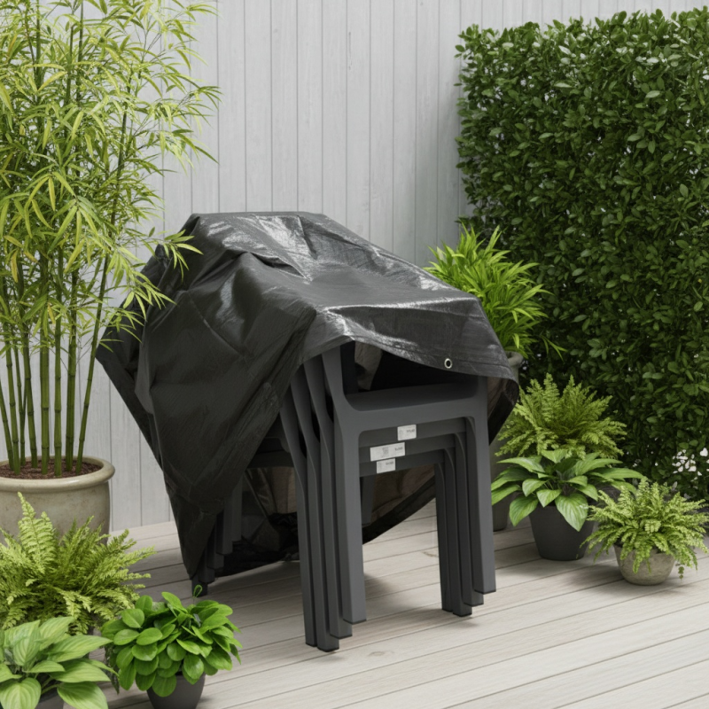 Autre - Housse pour chaises TITANIUM® Noir - 67 x 67 x 120 cm - Image 1