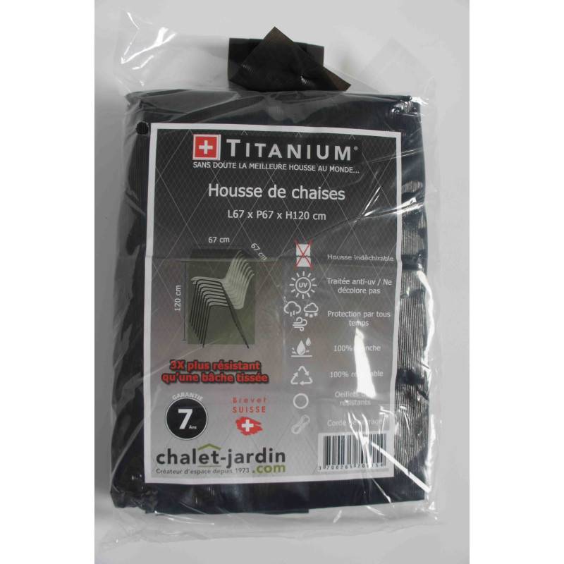 Autre - Housse pour chaises TITANIUM® Noir - 67 x 67 x 120 cm - Image 7