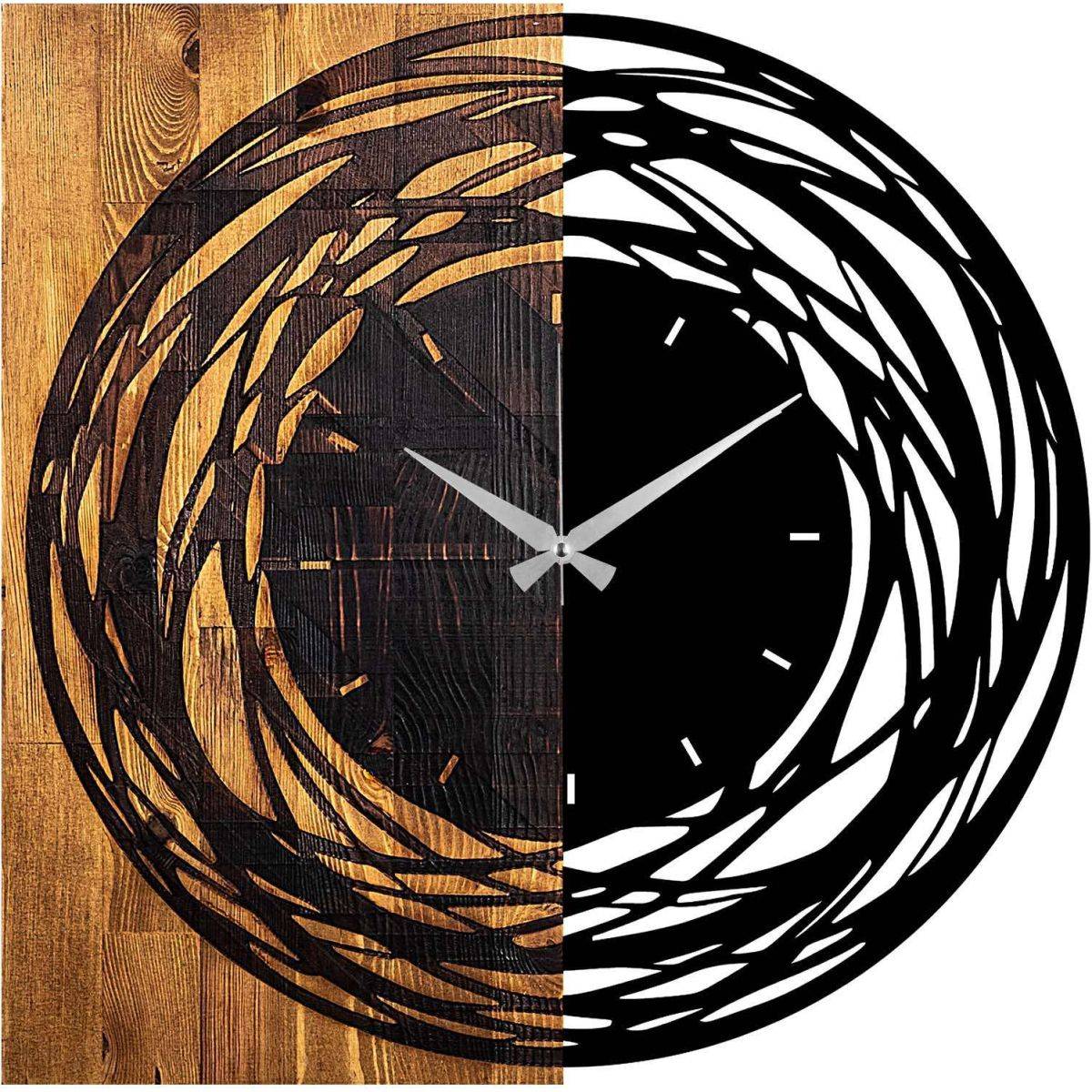 Hanah Home - Horloge en bois et métal Clock Rond - Imagen 1