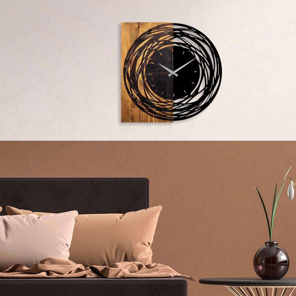 Hanah Home - Horloge en bois et métal Clock Rond - Imagen 2