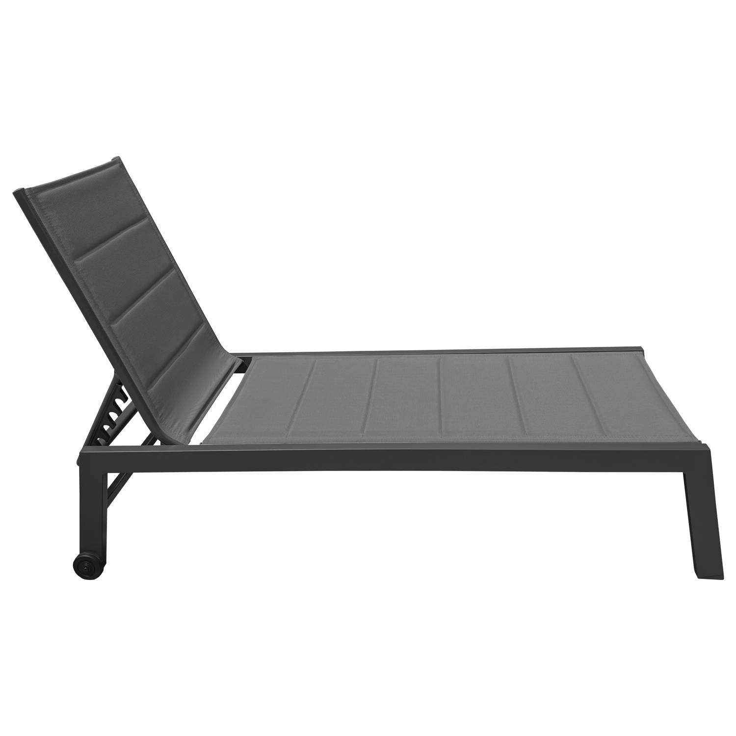 Happy Garden - Set bain de soleil et table d'appoint BARBADOS en textilène gris - aluminium gris anthracite - HAPPY GARDEN - Imagen 3