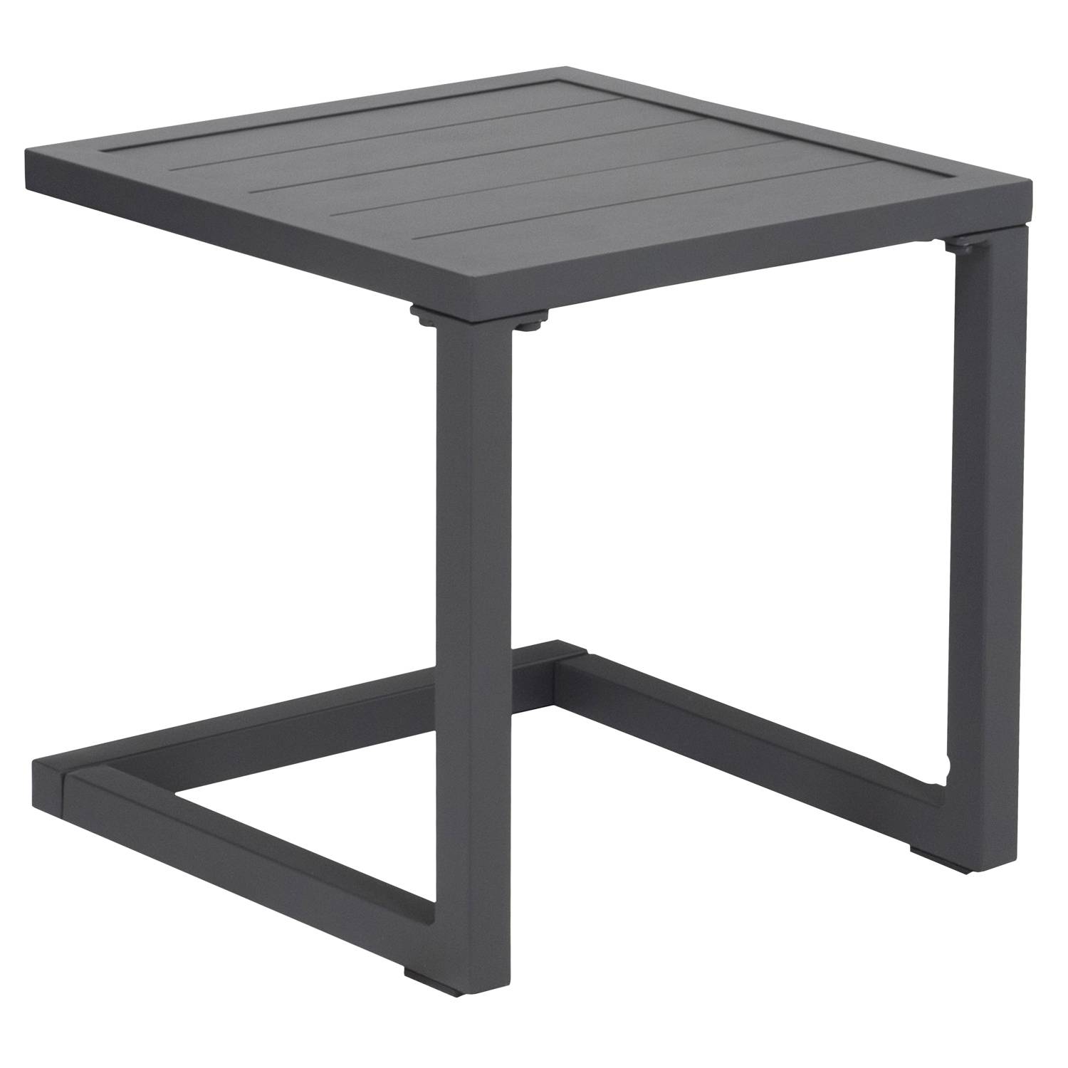 Set bain de soleil et table d'appoint BARBADOS en textilène gris - aluminium gris anthracite - HAPPY GARDEN - Image 9