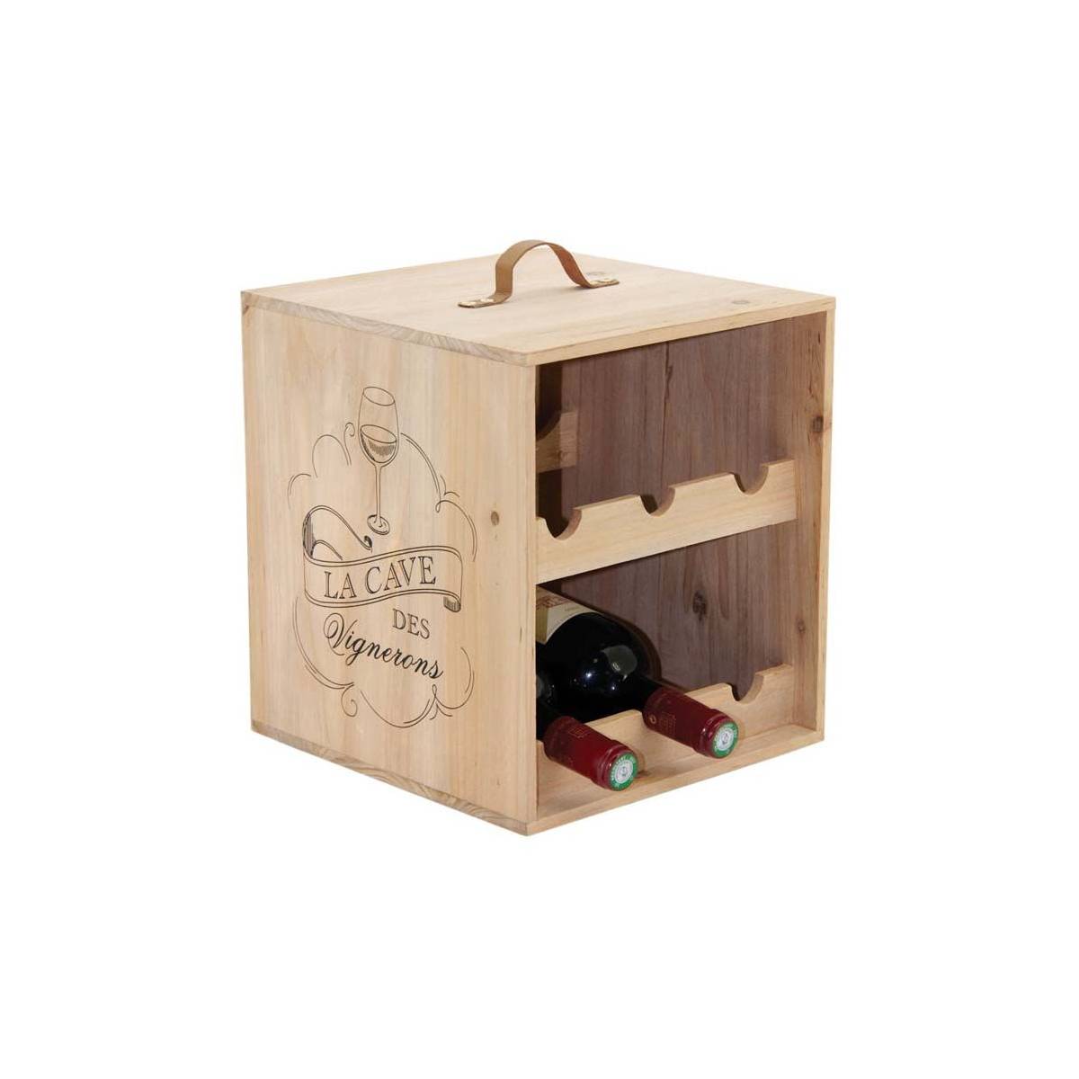 Aubry Gaspard - Range-bouteilles 6 bouteilles en bois - Imagen 1