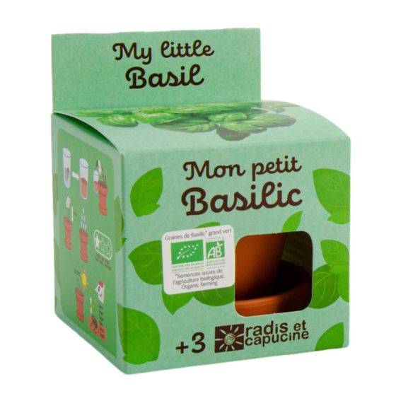 Radis et Capucine - Radis et Capucine - Kit plantation - Basilic bio - 8cm - Imagen 1