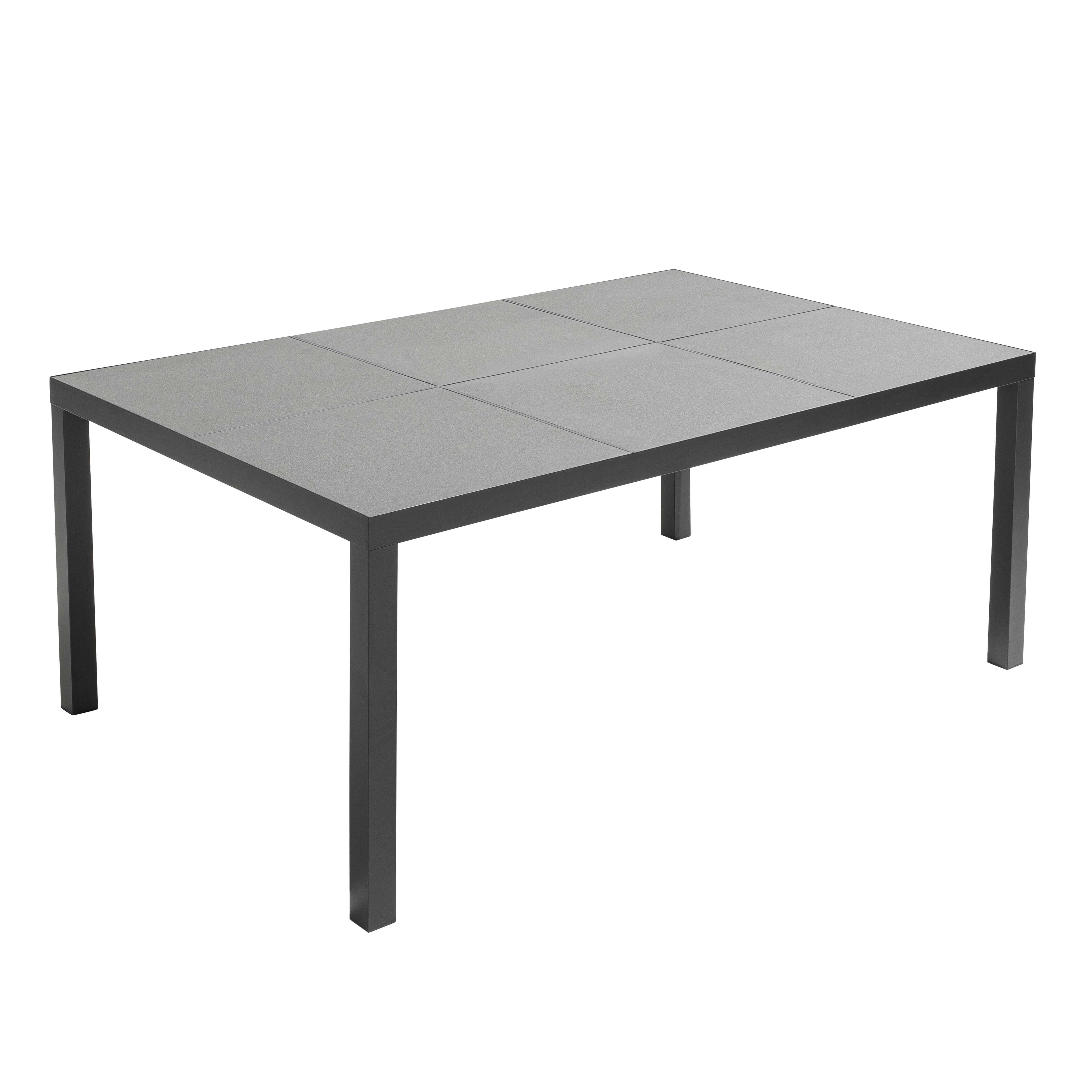 Oviala - Table de jardin 10 places en aluminium et céramique gris Tivoli - Oviala - Imagen 1