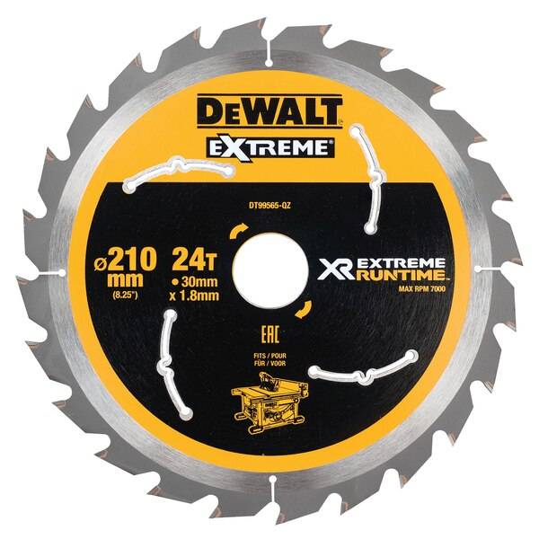 Dewalt - Lame scie à table 210x30 mm 24 Dents XR Extrême runtime DEWALT - DT99565