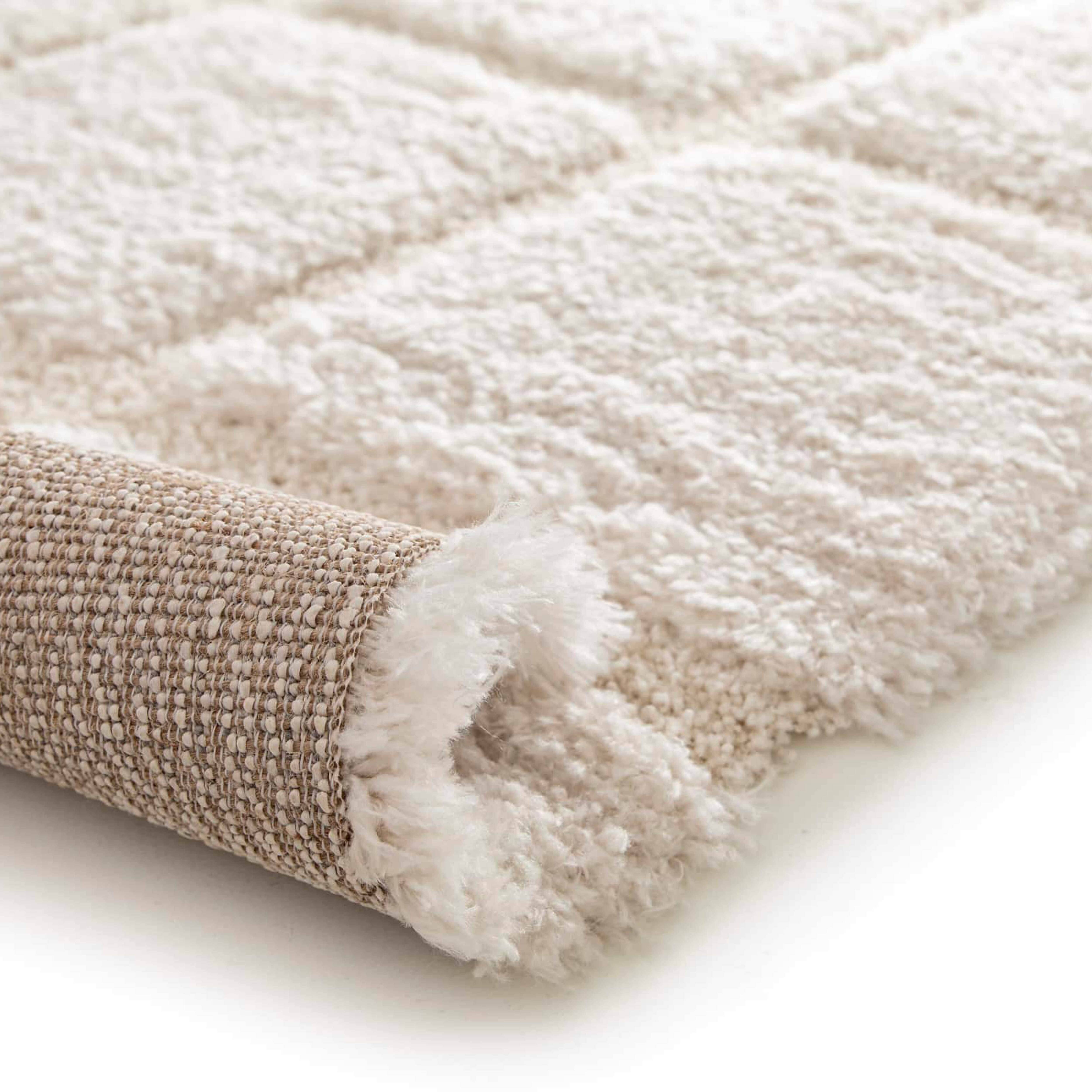 Oviala - Tapis rectangulaire à poils longs style shaggy écru 120 x 170 cm Chessy - Oviala - Imagen 5