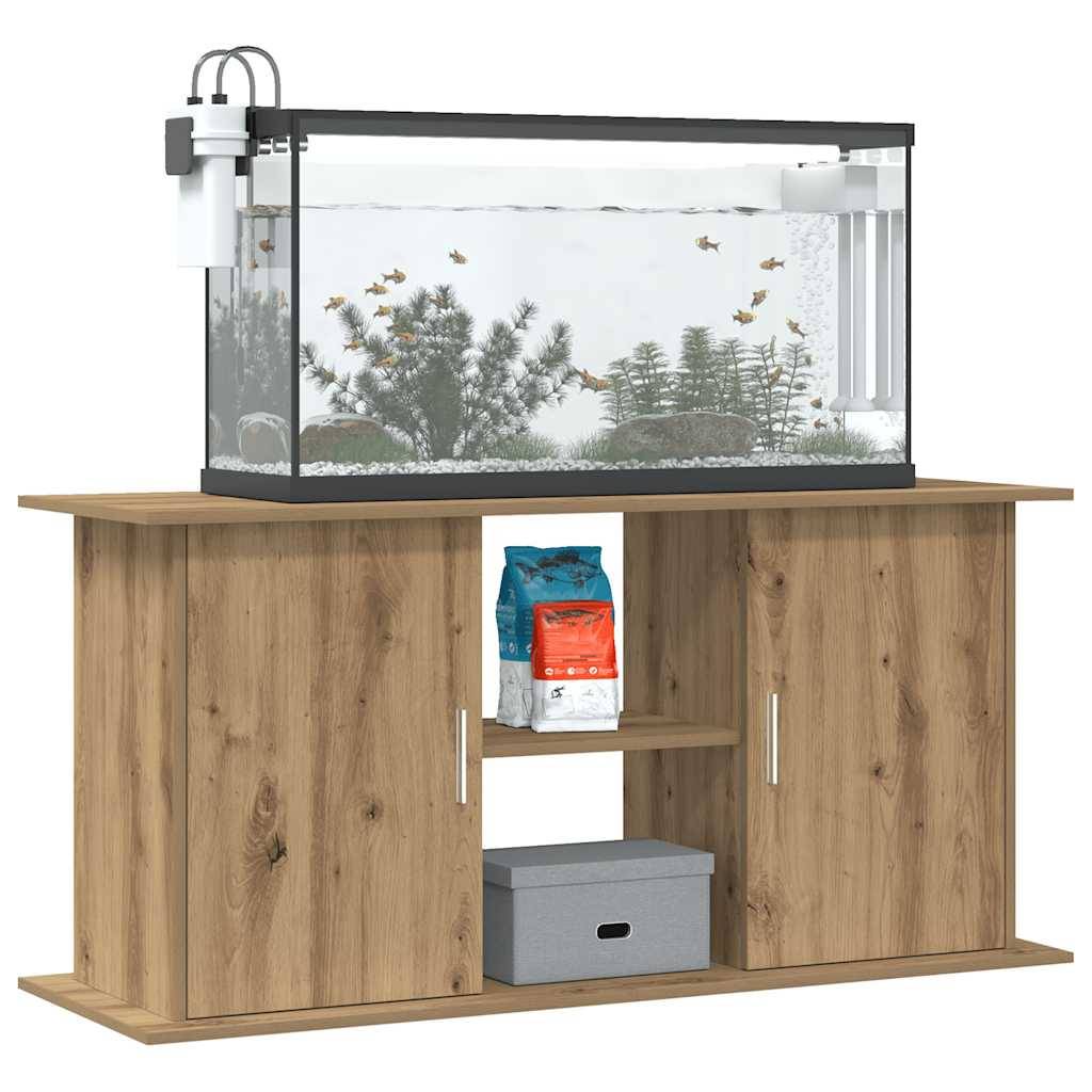 Meuble Support Aquarium 121cm Bois avec Rangement 3 Niveaux Chêne Artisanal - ComfortXL Outdoor Living - Image 3