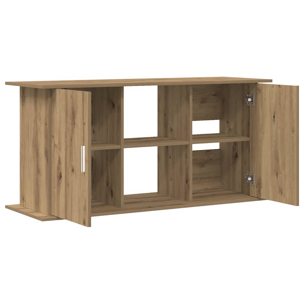 Meuble Support Aquarium 121cm Bois avec Rangement 3 Niveaux Chêne Artisanal - ComfortXL Outdoor Living - Image 2