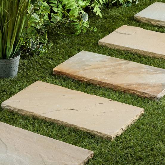 Pas japonais Rectangle Grès Kandla Beige 60x30x4 cm (à l'unité) - RO'MA NATURE - Image 1