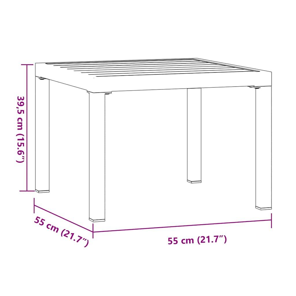 Maison Chic - Table d'extérieur - Table basse de jardin - Table de jardin noir 55x55x39,5 cm acier enduit de poudre - Image 6