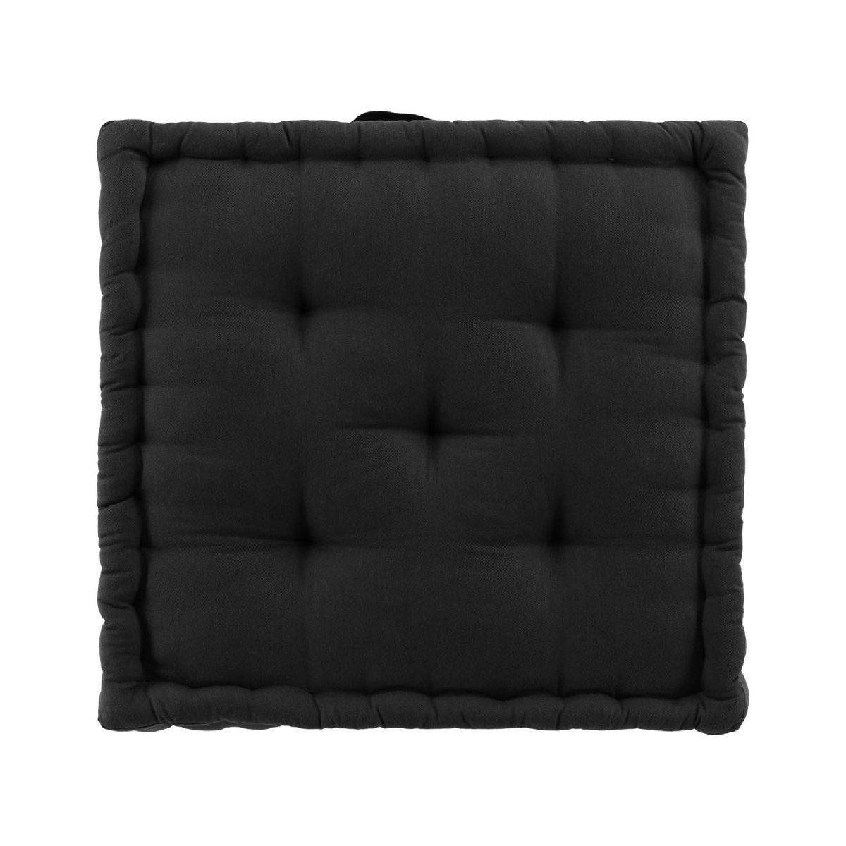 Paris Prix - Coussin de Sol "Twily" 50x50cm Noir