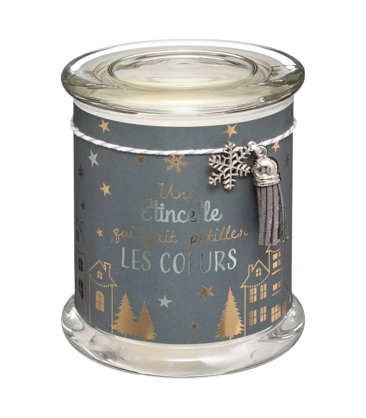Bougie Parfumée Pot en verre imprimé avec Déco 265 G