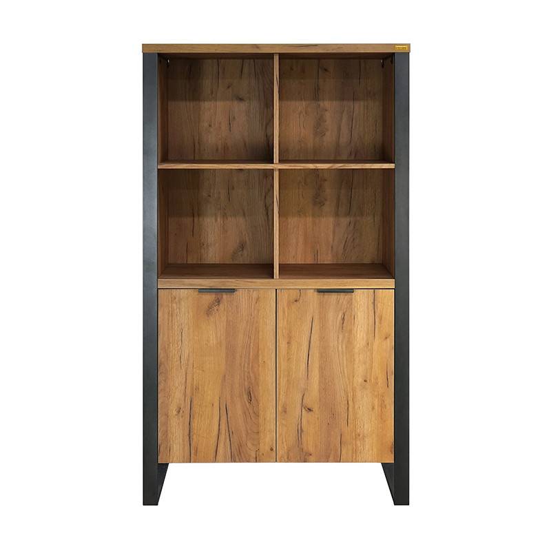 Buffet haut 4 niches 2 portes pieds métal Ron - Image 4