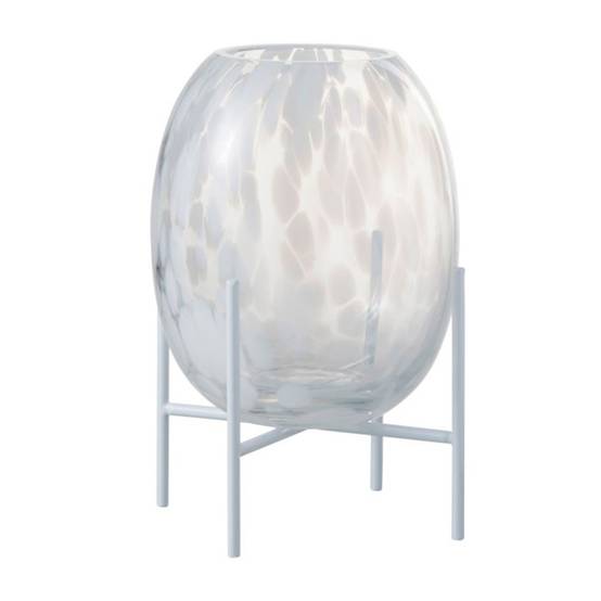 Vase sur Pied Design "Pois Déco" 23cm Transparent