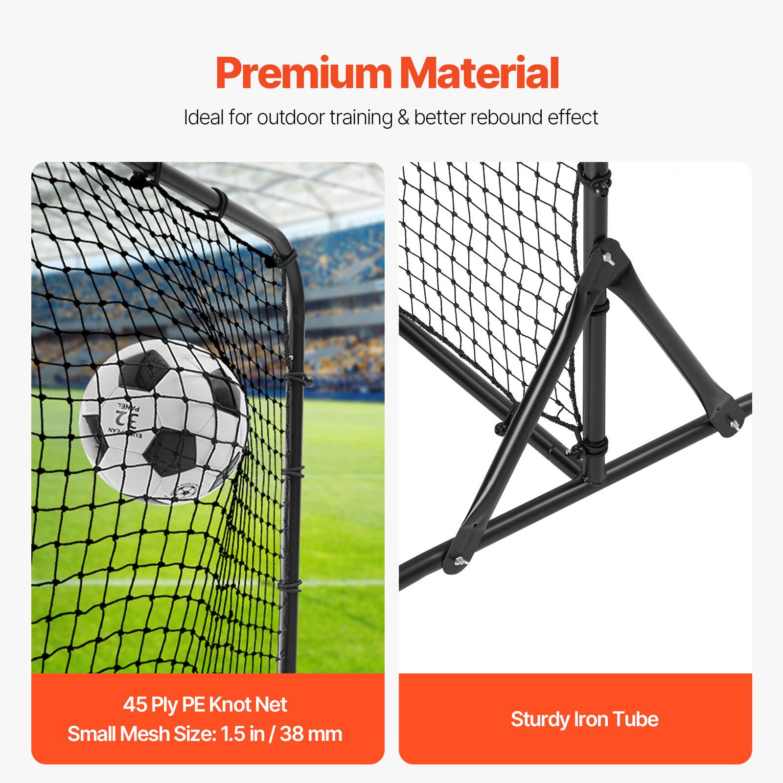 Vevor - VEVOR Filet de rebond football 182,8 x 121,9 cm, rebondisseur portable en tube de fer, filet PET durable, sac de transport inclus. - Image 3