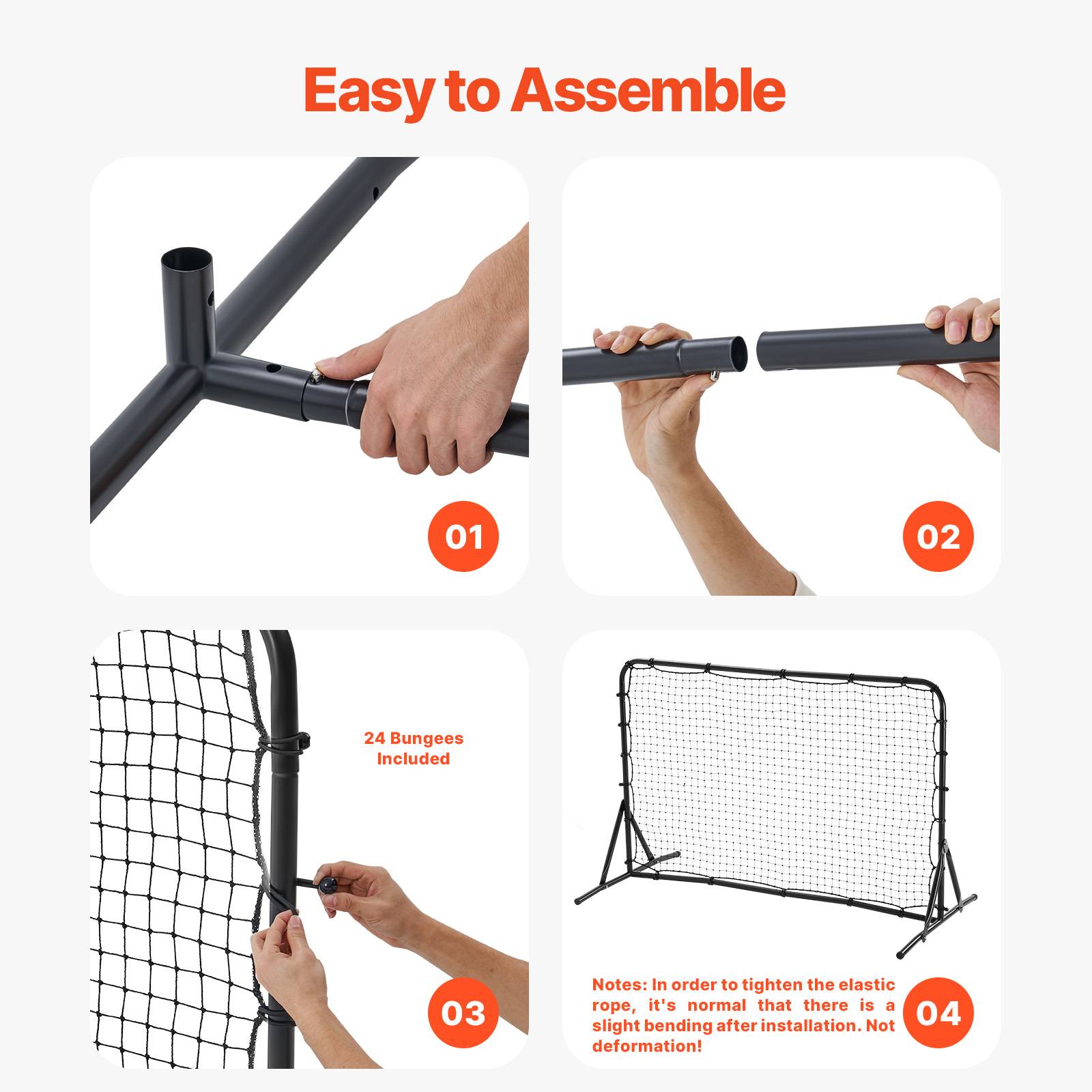 Vevor - VEVOR Filet de rebond football 182,8 x 121,9 cm, rebondisseur portable en tube de fer, filet PET durable, sac de transport inclus. - Image 4