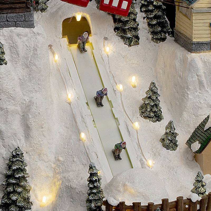 Feeric Christmas - Village lumineux cours de ski musical 18 LED - Feeric Lights & Christmas - Imagen 2