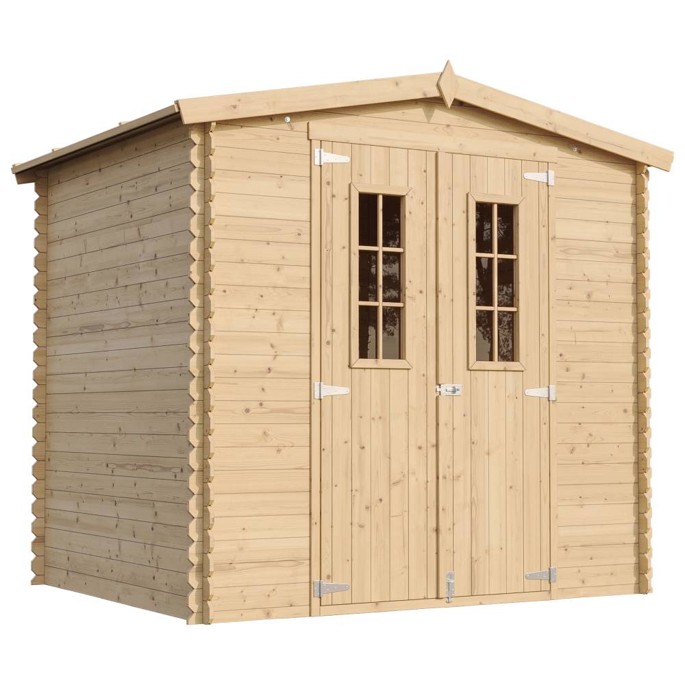 Timbela - Abri de jardin en bois I236xL226xH218 cm/ 4.33 m² avec sol traité - Petit abri à outils, Local à vélos - 19 mm d’épaisseur - Timbela M369C+M369G - Image 2