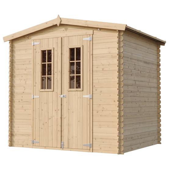 Timbela - Abri de jardin en bois I236xL226xH218 cm/ 4.33 m² avec sol traité - Petit abri à outils, Local à vélos - 19 mm d’épaisseur - Timbela M369C+M369G - Image 4