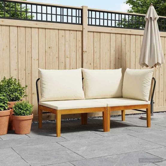 Vidaxl - Ensemble de salon de jardin 2 pc avec coussins Naturel vidaXL 42022077 - Image 1