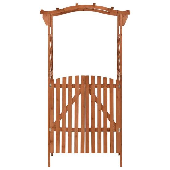 Arche Pergola avec Portillon Bois Sapin Massif Entrée Jardin 116x40x204cm Brun - ComfortXL Outdoor Living - Image 2