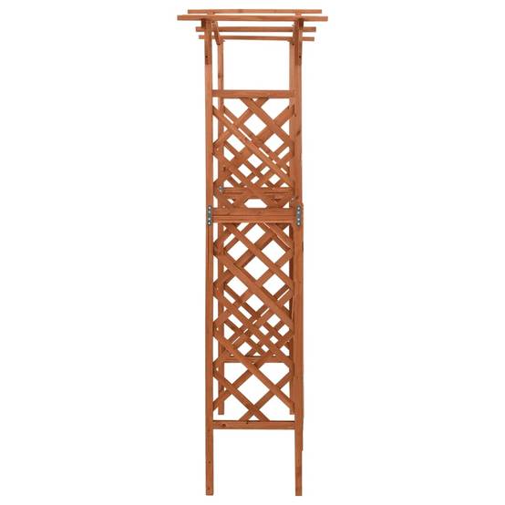 Arche Pergola avec Portillon Bois Sapin Massif Entrée Jardin 116x40x204cm Brun - ComfortXL Outdoor Living - Image 3