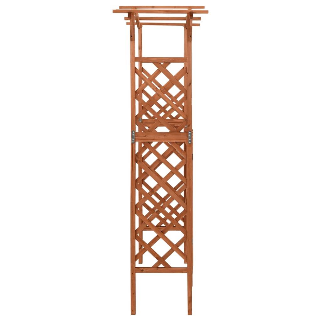 Arche Pergola avec Portillon Bois Sapin Massif Entrée Jardin 116x40x204cm Brun - ComfortXL Outdoor Living - Image 3