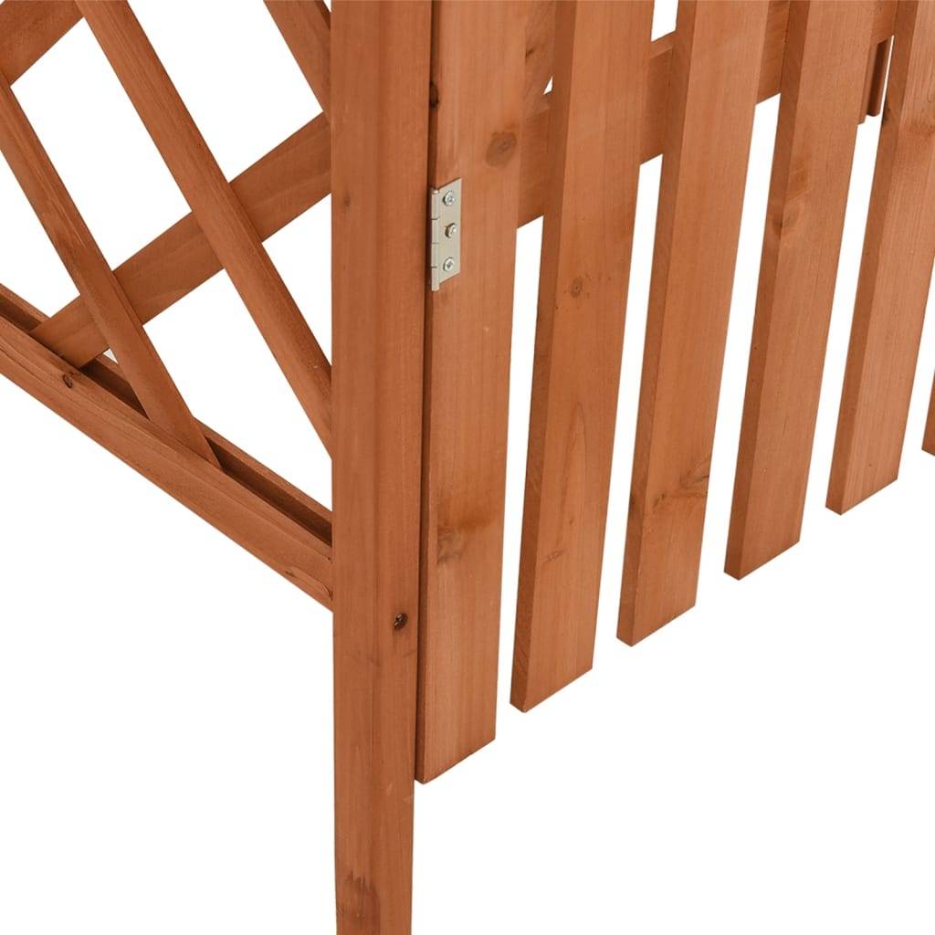 Arche Pergola avec Portillon Bois Sapin Massif Entrée Jardin 116x40x204cm Brun - ComfortXL Outdoor Living - Image 5