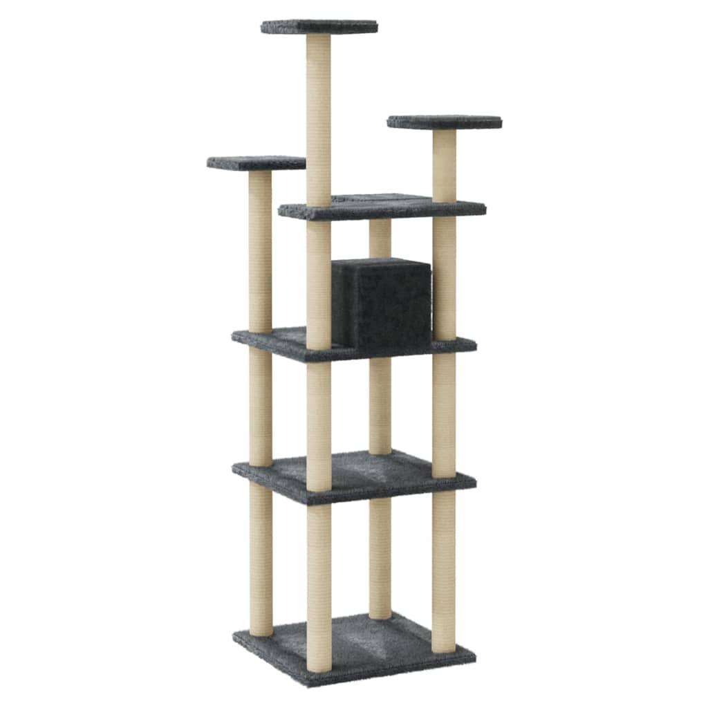 Vidaxl - Arbre à chat avec griffoirs en sisal Gris foncé 171 cm vidaXL 171487 - Imagen 6