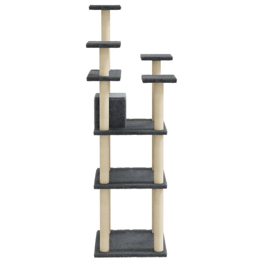 Vidaxl - Arbre à chat avec griffoirs en sisal Gris foncé 171 cm vidaXL 171487 - Imagen 7