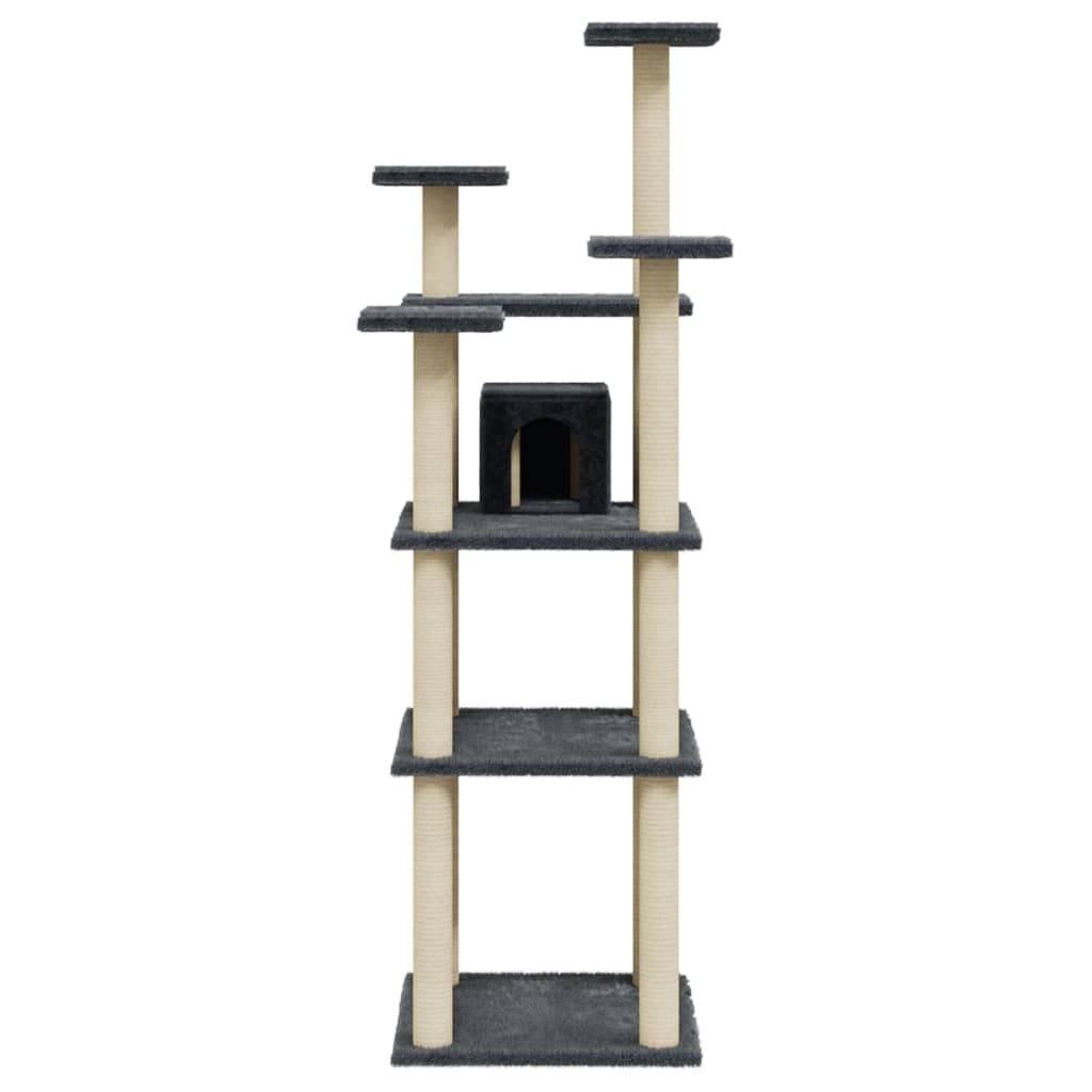 Vidaxl - Arbre à chat avec griffoirs en sisal Gris foncé 171 cm vidaXL 171487 - Imagen 5
