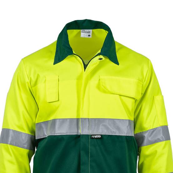 Blouson de travail Jaune FLUO Taille L Veste 5 poches haute visibilité VITO - Image 2