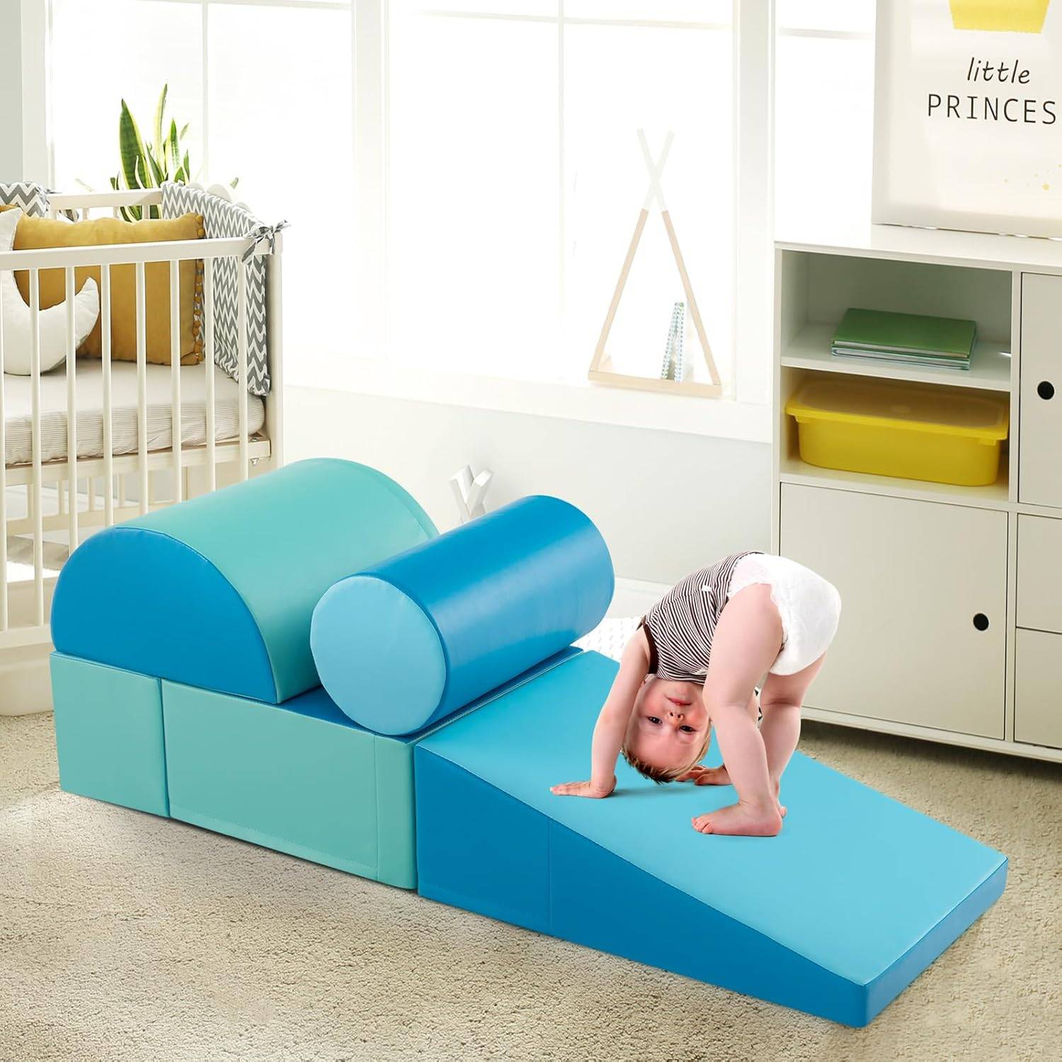 5PCS Parcours Motricité Bébé en Mousse avec Housse en PU, Module Motricité Bébé, Jouets Éducatifs pour Enfants d'Âge Préscolaire… - Image 7