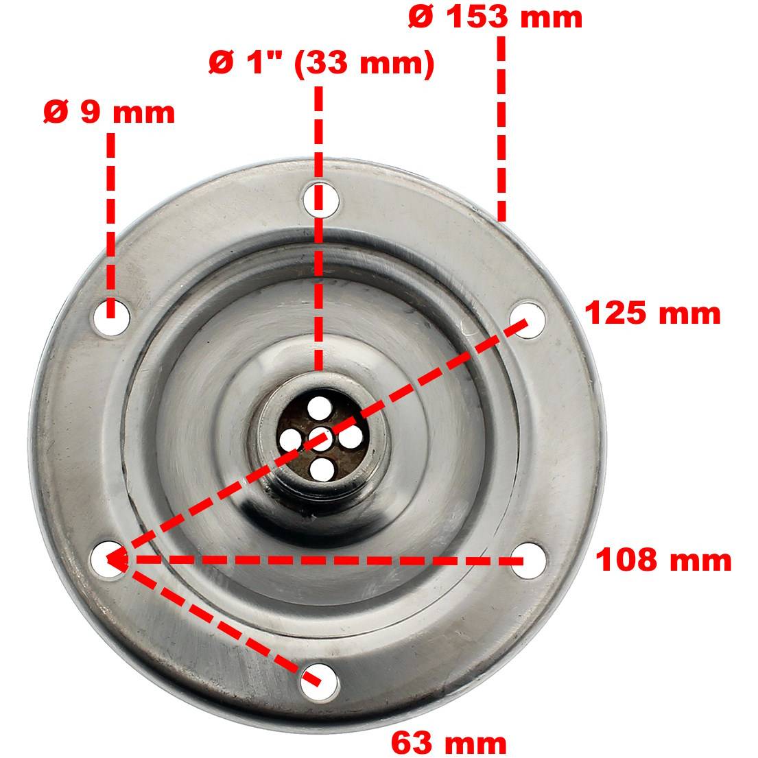 Gt Market - Bride 1' (33 mm) en inox pour réservoir à pression et surpresseur 24, 50 et 100 litres - GT MARKET - Imagen 2