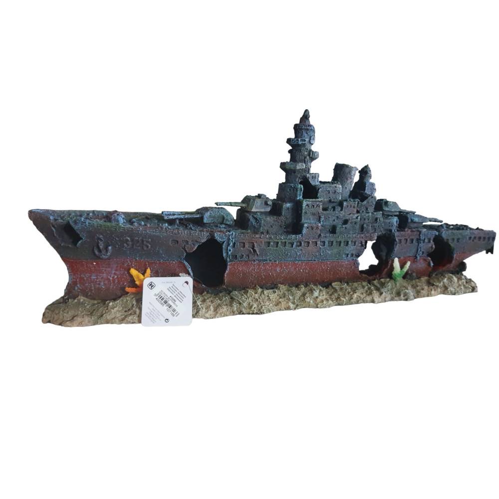 Bateau épave 48.5 x 10 x h 19cm,  Décoration aquarium - Imagen 5