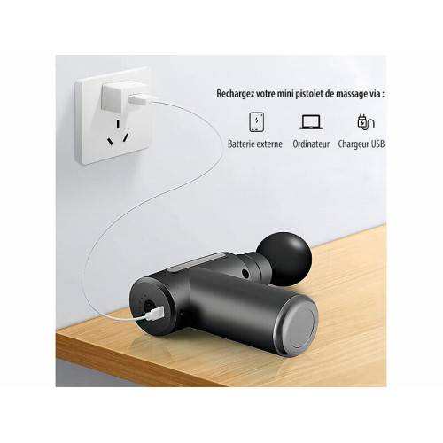 Pistolet de massage compact 30W USB MAGNETICLAND - Image 7