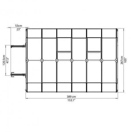 Canopia - Serre de jardin en polycarbonate Rion Grand Gardener 10,38 m², Ancrage au sol Oui - Image 4