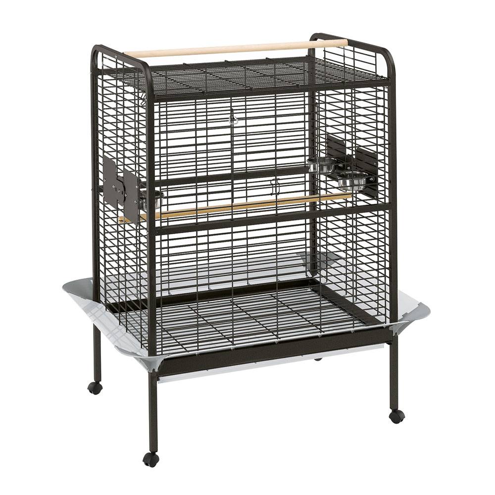 Ferplast - Ferplast Cage Perroquets EXPERT 100 Robuste et Anti-griffures, Angles anti-projection, Grille de Protection, avec Roues