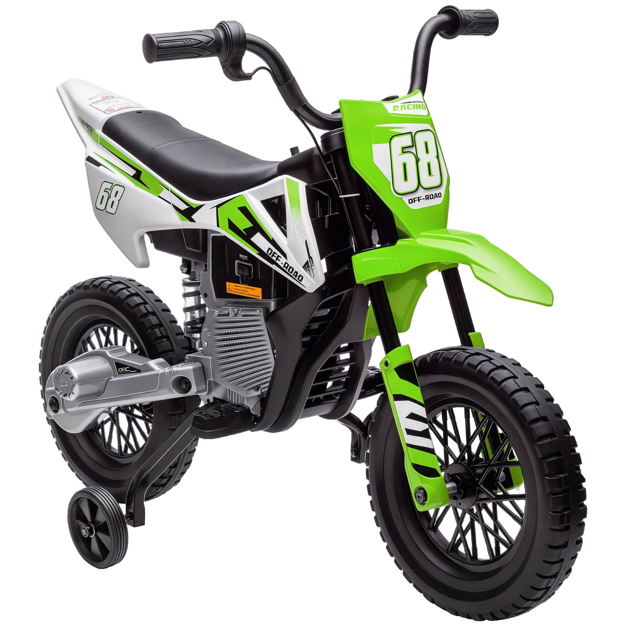 Moto électrique pour enfant moto cross pour enfants de 3 à 6 ans 2 moteurs 12V vitesse max. 5 km/h vert - Image 1