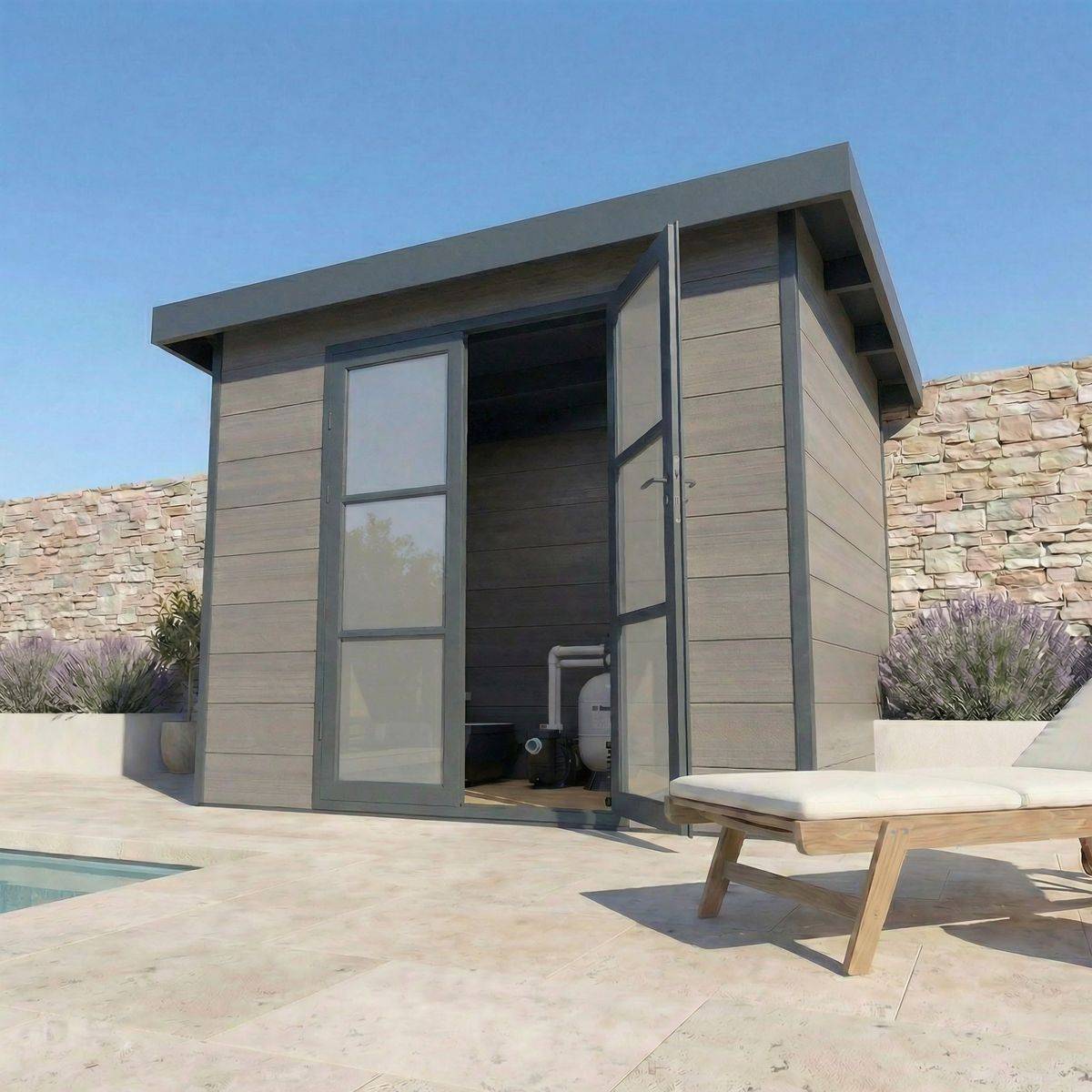 Direct Abris - Abri de Jardin Composite ALMA - 7m2 - Gris - Cabane de jardin - Image 2