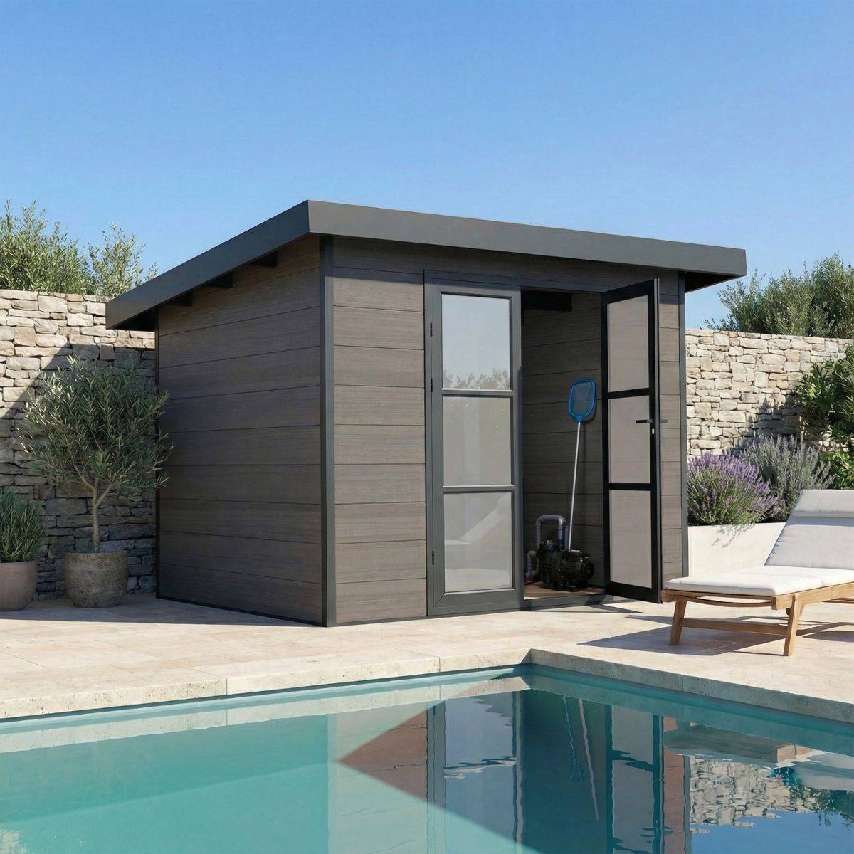 Direct Abris - Abri de Jardin Composite ALMA - 7m2 - Gris - Cabane de jardin - Image 1