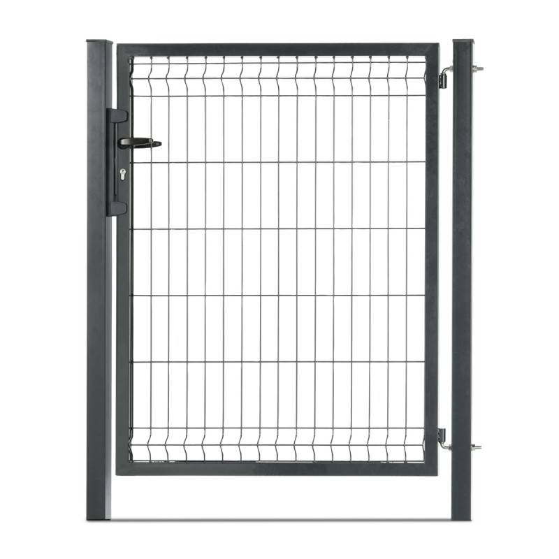 Portillon grillagé en acier galvanisé maille 200 x 50 occultable passage 1m x H 1m80 Gris anthracite - Easy Clôture - Imagen 1