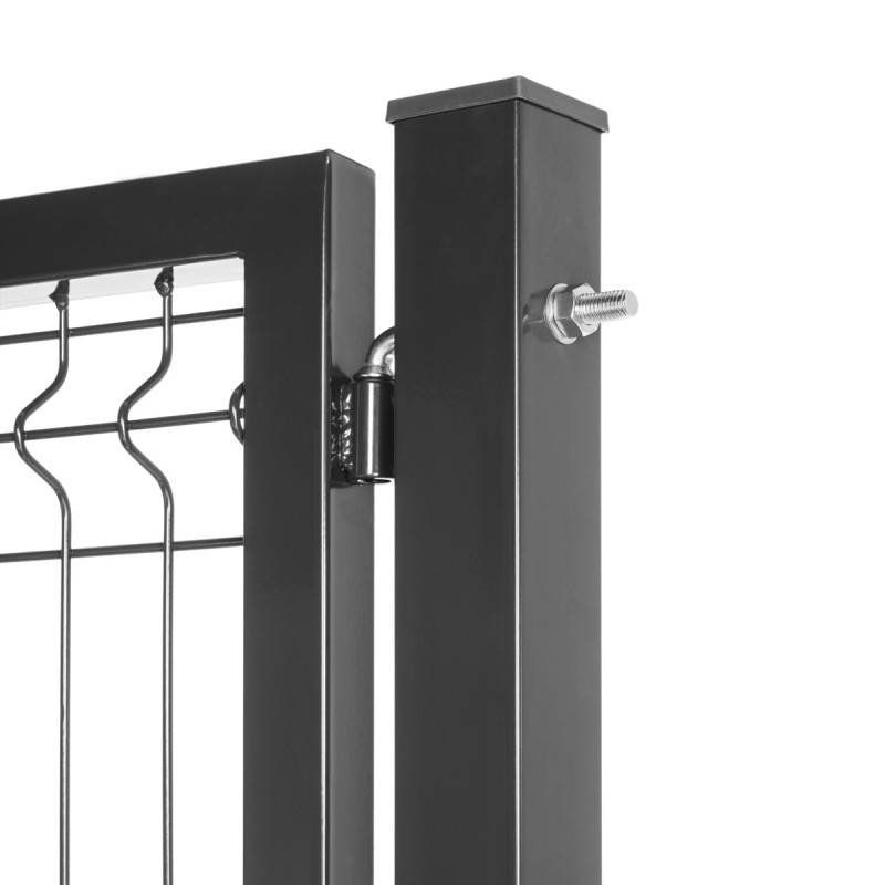 Portillon grillagé en acier galvanisé maille 200 x 50 occultable passage 1m x H 1m80 Gris anthracite - Easy Clôture - Imagen 4