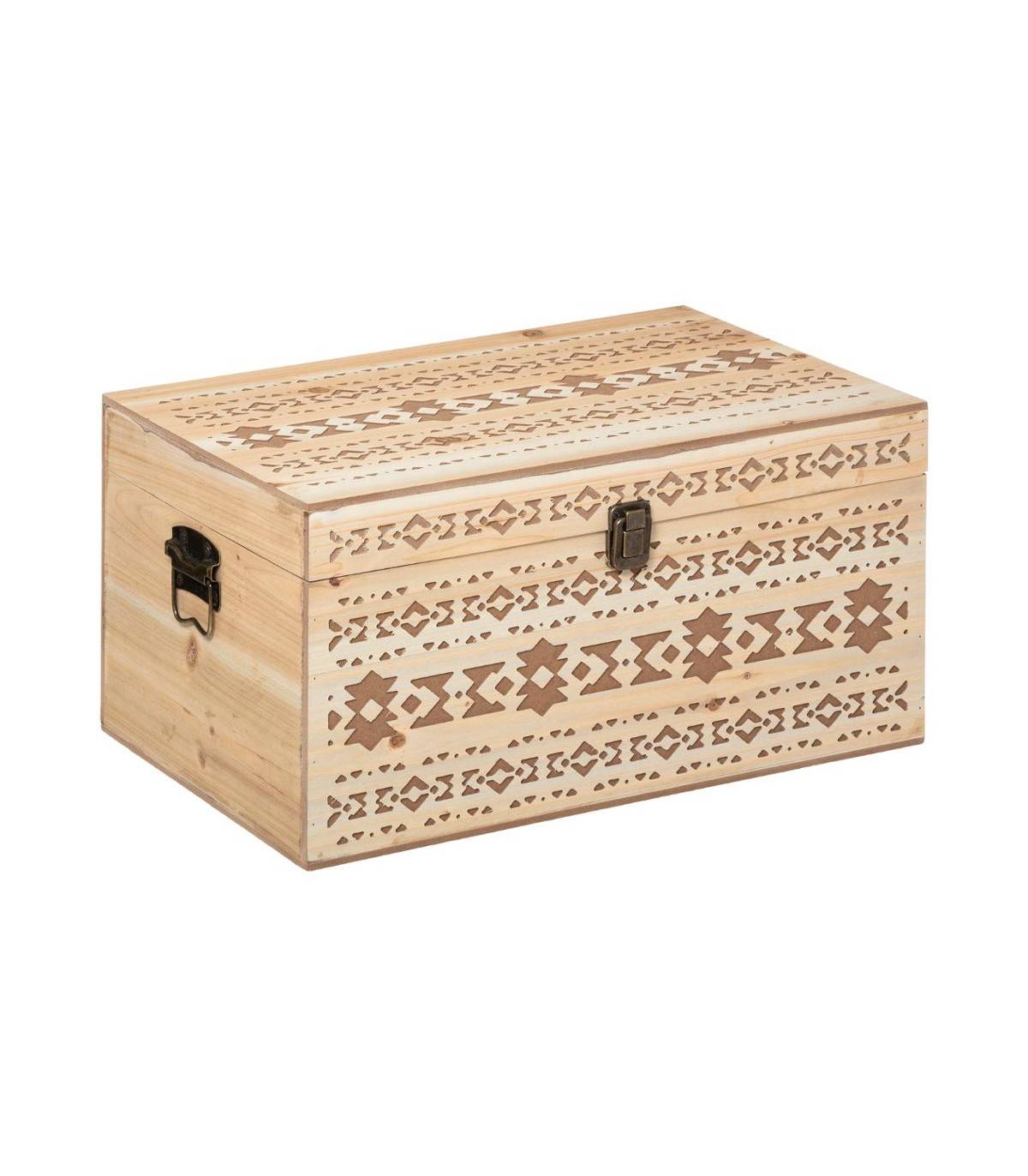 Set de 4 Malles de rangement en Bois Sculpté - Imagen 7