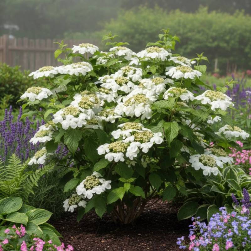 Viorne de Chine Mariesii, Viburnum à fleurs Blanche - feuillage Caduc - Pot de 3L - 20/40 cm- hauteur à maturité De 2,50 m à 3,00 m - Image 6
