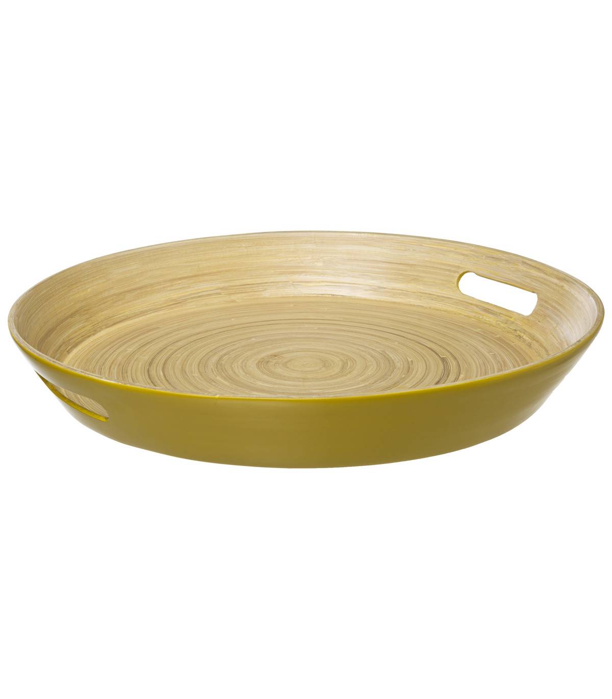 Plateau en Bambou D 42 cm Jaune moutarde - Imagen 1