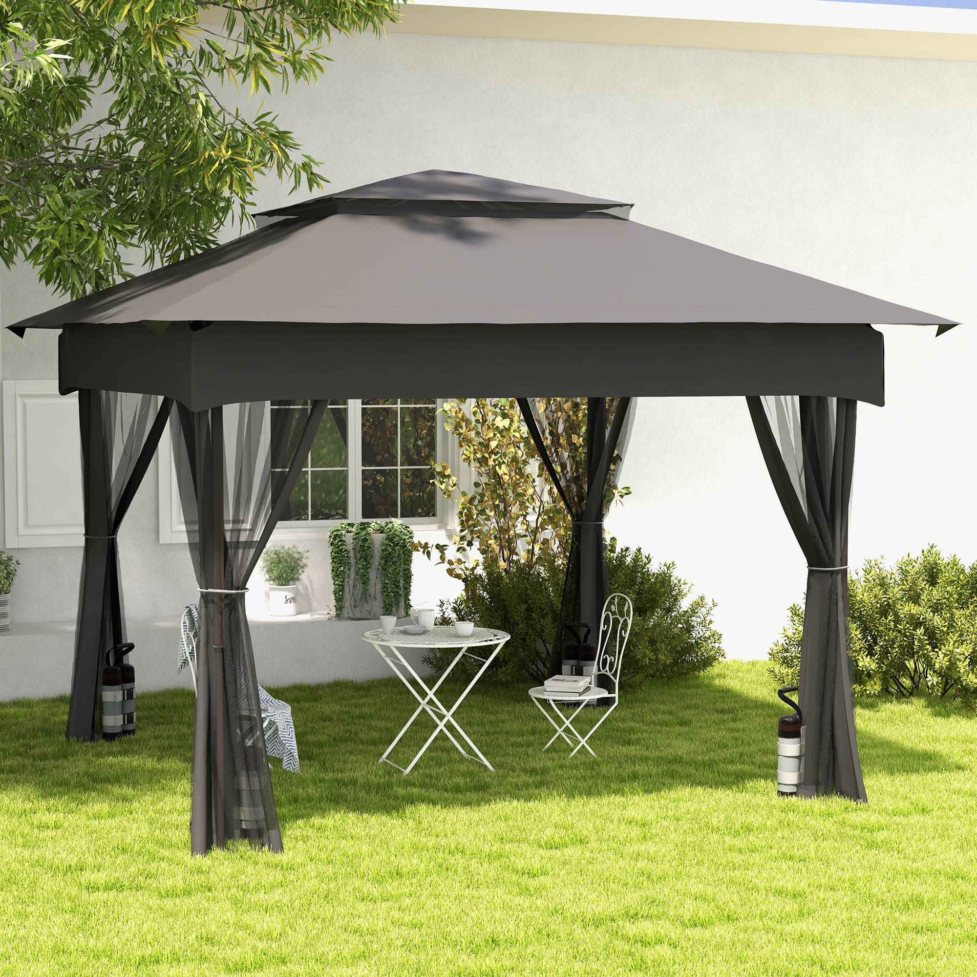 Poids Pour Tonnelle 4 Pièces 600D Oxford - Sandbags Lestage Tente Pavillon Parasol, Double Poignée Noir 50x22cm